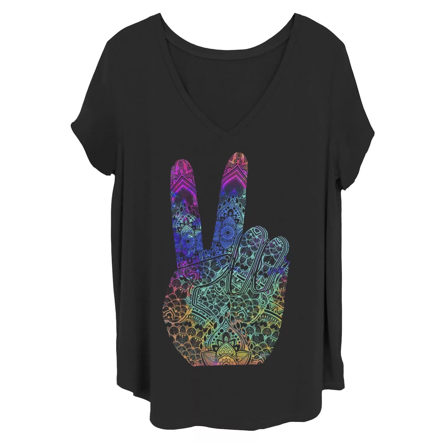 Детская футболка больших размеров с радужным знаком мира
Детская футболка больших размеров с радужным знаком мира