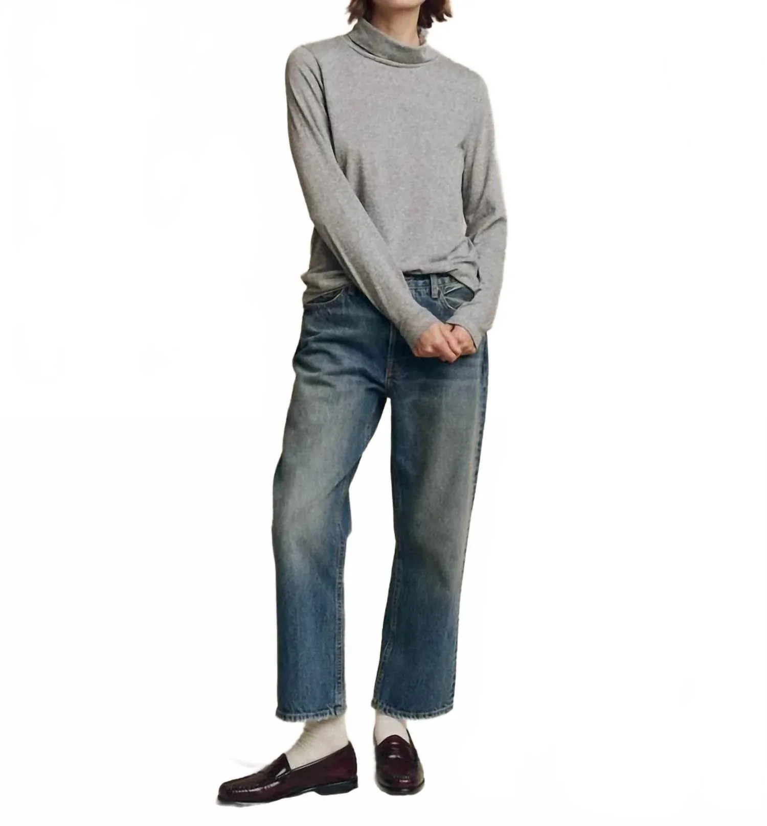 Вязаная футболка с высоким воротником и длинными рукавами, светло-серый меланж The Great
Вязаная футболка с высоким воротником и длинными рукавами, светло-серый меланж The Great