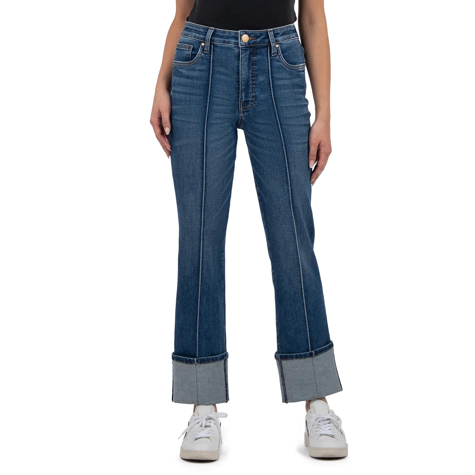 Джинсы KUT from the Kloth Fay High Rise Fab Ab Straight Leg-roll Up Pintuck, цвет Attentive With Dark Base Wash
Джинсы KUT from the Kloth Fay High Rise Fab Ab Straight Leg-roll Up Pintuck, цвет Attentive With Dark Base Wash