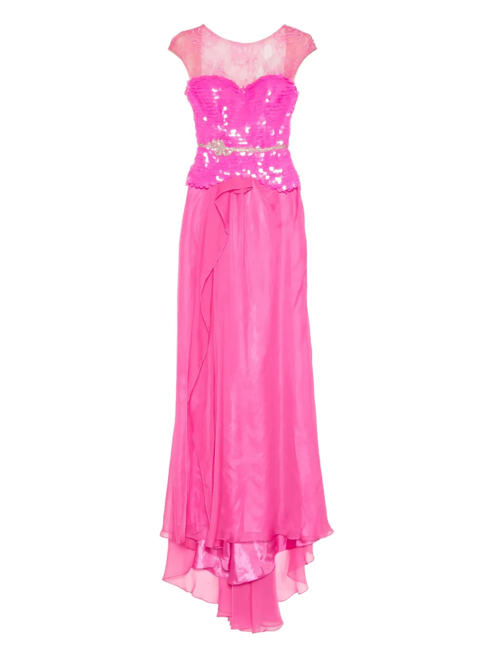 Платье с кружевом и пайетками Gemy Maalouf, розовый 
Платье с кружевом и пайетками Gemy Maalouf, розовый