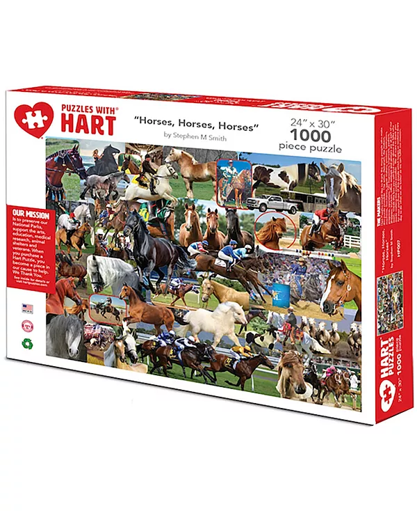 Лошади 24" x 30" от Стива Смита, набор из 1000 пазлов Hart Puzzles, multi
Лошади 24" x 30" от Стива Смита, набор из 1000 пазлов Hart Puzzles, multi