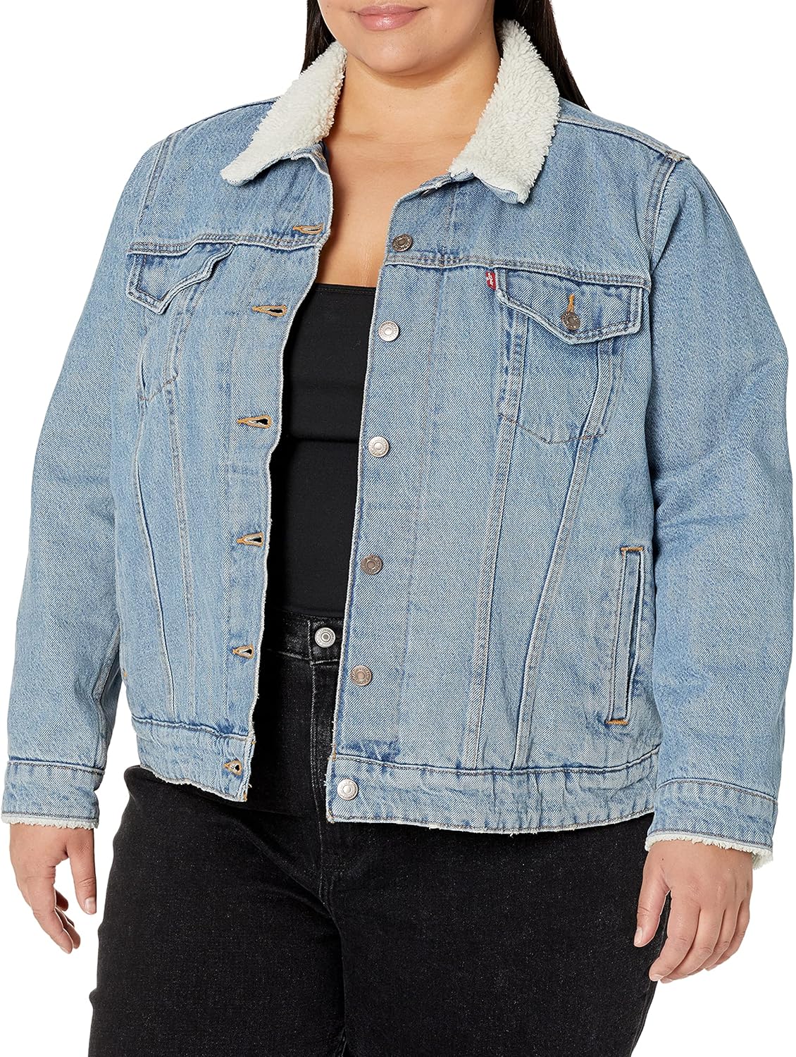 Levi's Женская оригинальная куртка-тракер из шерпы, Meadow Mist Corduroy 
Levi's Женская оригинальная куртка-тракер из шерпы, Meadow Mist Corduroy