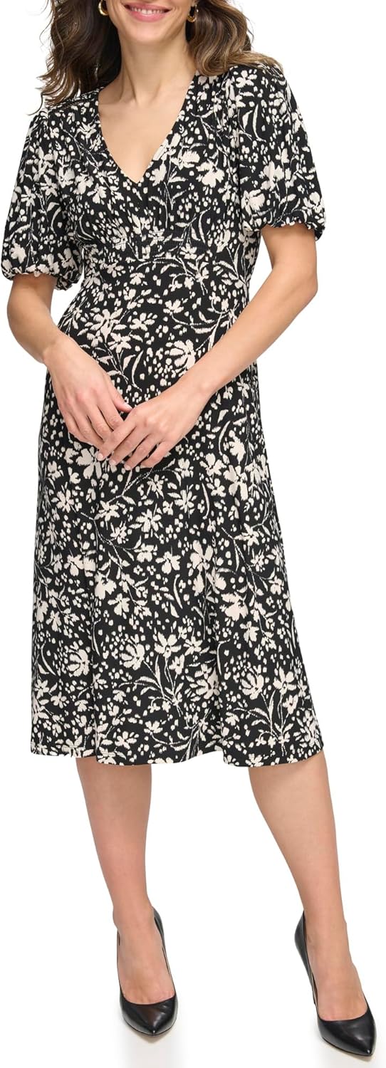 Женское платье миди Tommy Hilfiger с рукавами-фонариками, V-образным вырезом и А-силуэтом, Black/White Combo
Женское платье миди Tommy Hilfiger с рукавами-фонариками, V-образным вырезом и А-силуэтом, Black/White Combo