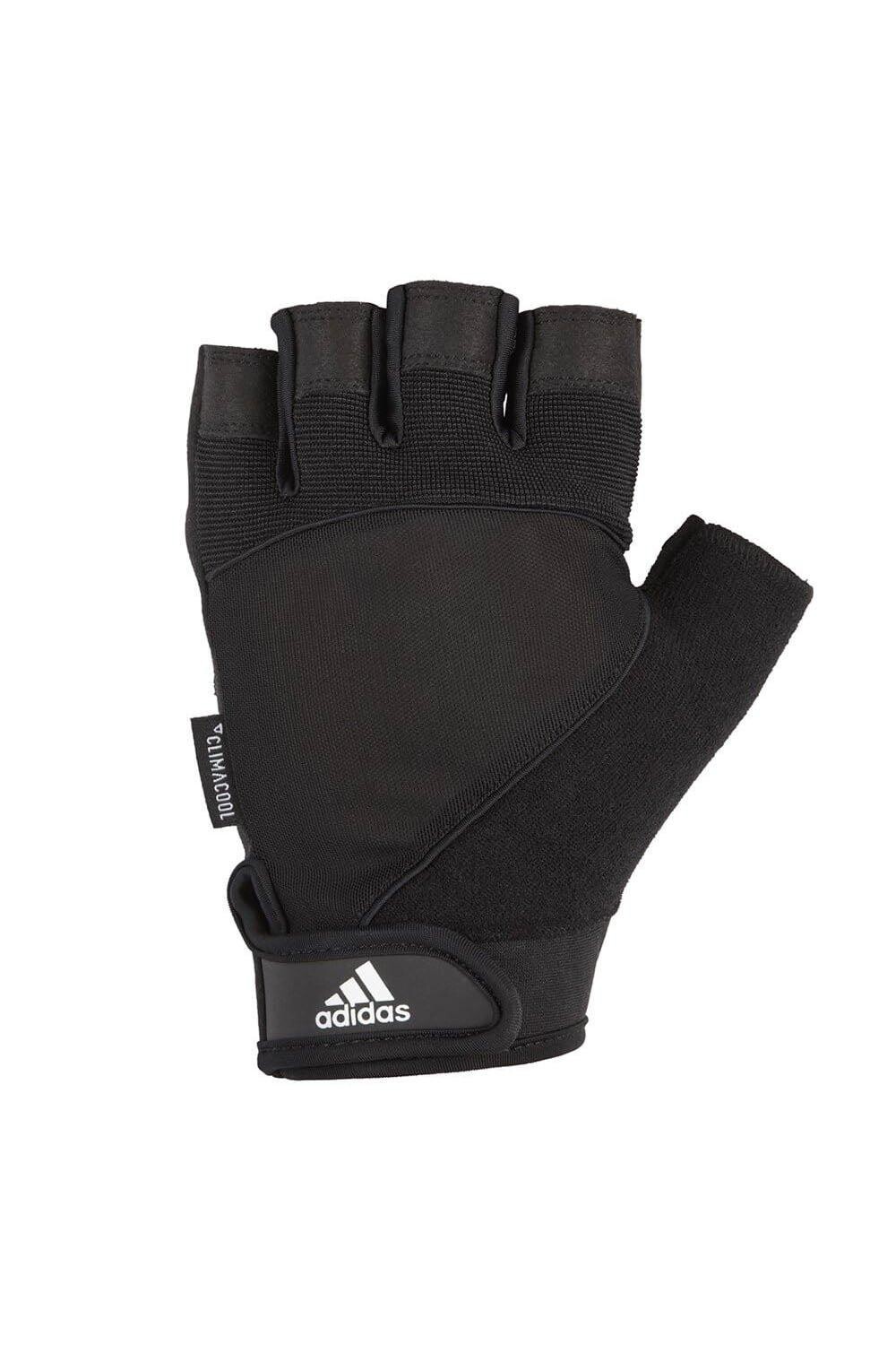 Перчатки для спортзала с половиной пальца Adidas, черный 
Перчатки для спортзала с половиной пальца Adidas, черный