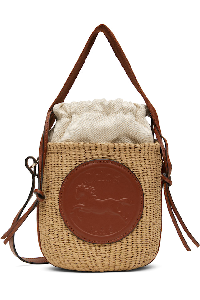 Маленькая сумка-корзинка с медальоном в виде лошадки Chloé, коричневый 
Маленькая сумка-корзинка с медальоном в виде лошадки Chloé, коричневый