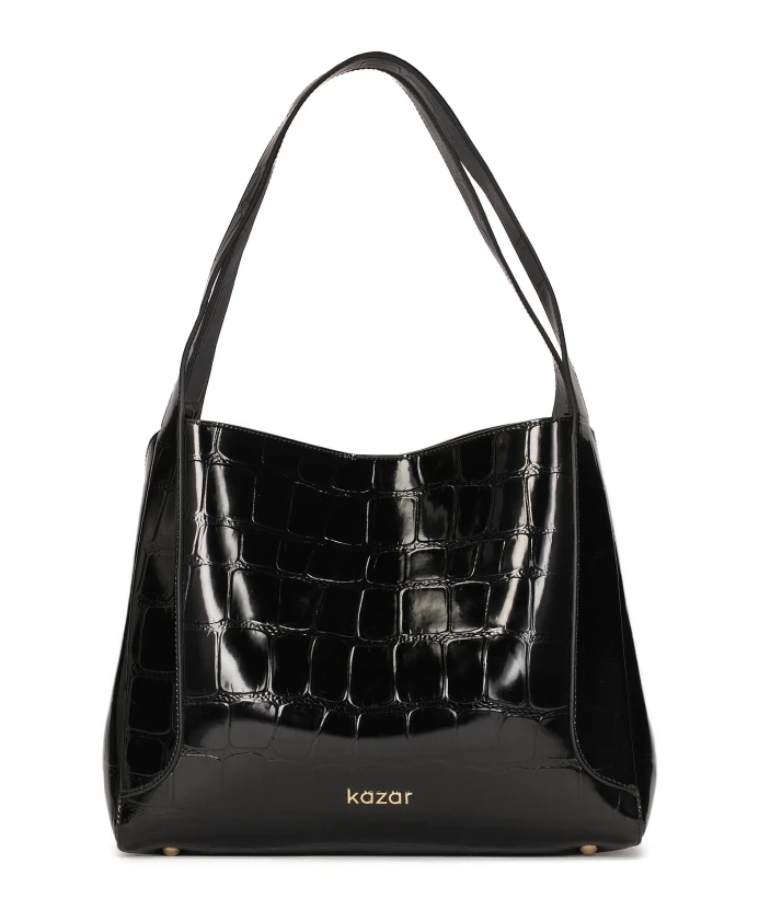 Сумка через плечо из тисненой лаковой кожи. Kazar, черный
Сумка через плечо из тисненой лаковой кожи. Kazar, черный