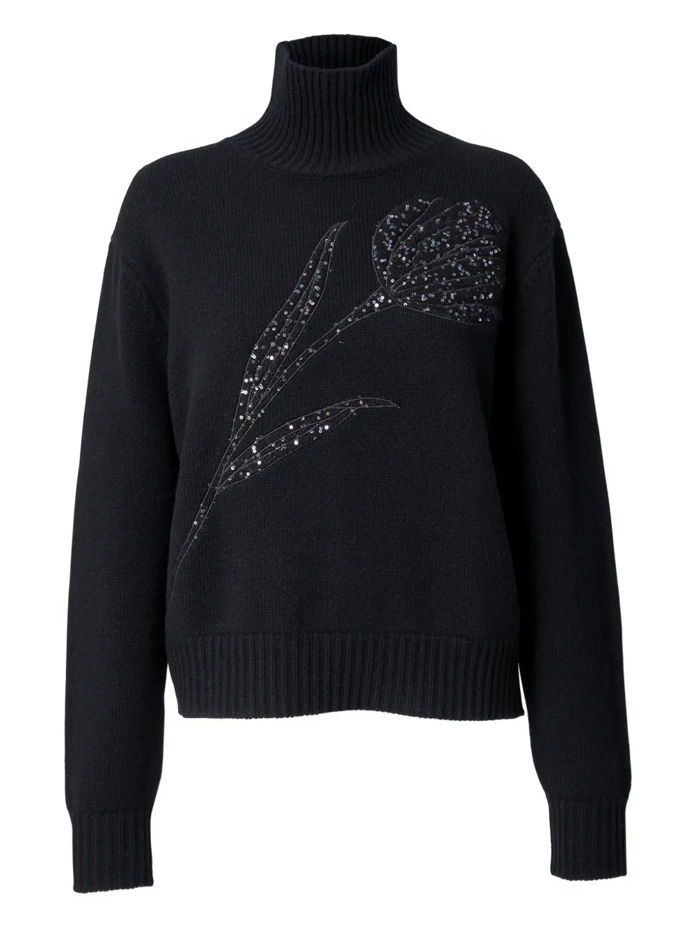 Свитер с высоким воротником и пайетками Carolina Herrera, черный
Свитер с высоким воротником и пайетками Carolina Herrera, черный