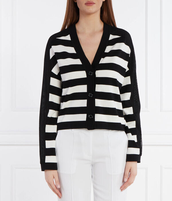 Кардиган женский Marc Cain в полоску на пуговицах, черный/белый
Кардиган женский Marc Cain в полоску на пуговицах, черный/белый