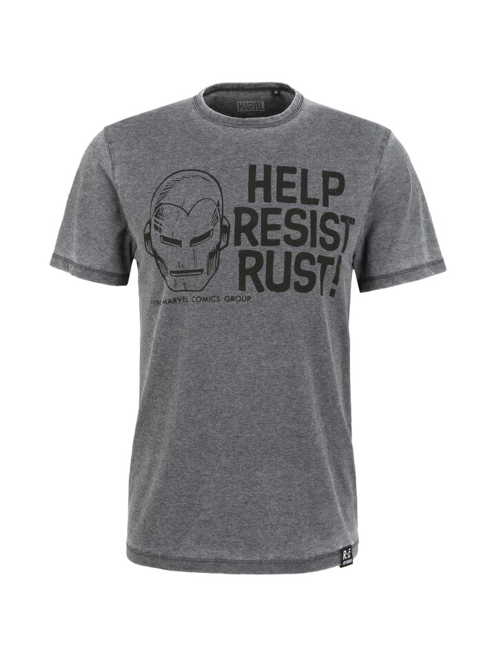 Футболка Re:Covered T-Shirt Marvel Help Resist Rust, цвет Charcoal 
Футболка Re:Covered T-Shirt Marvel Help Resist Rust, цвет Charcoal