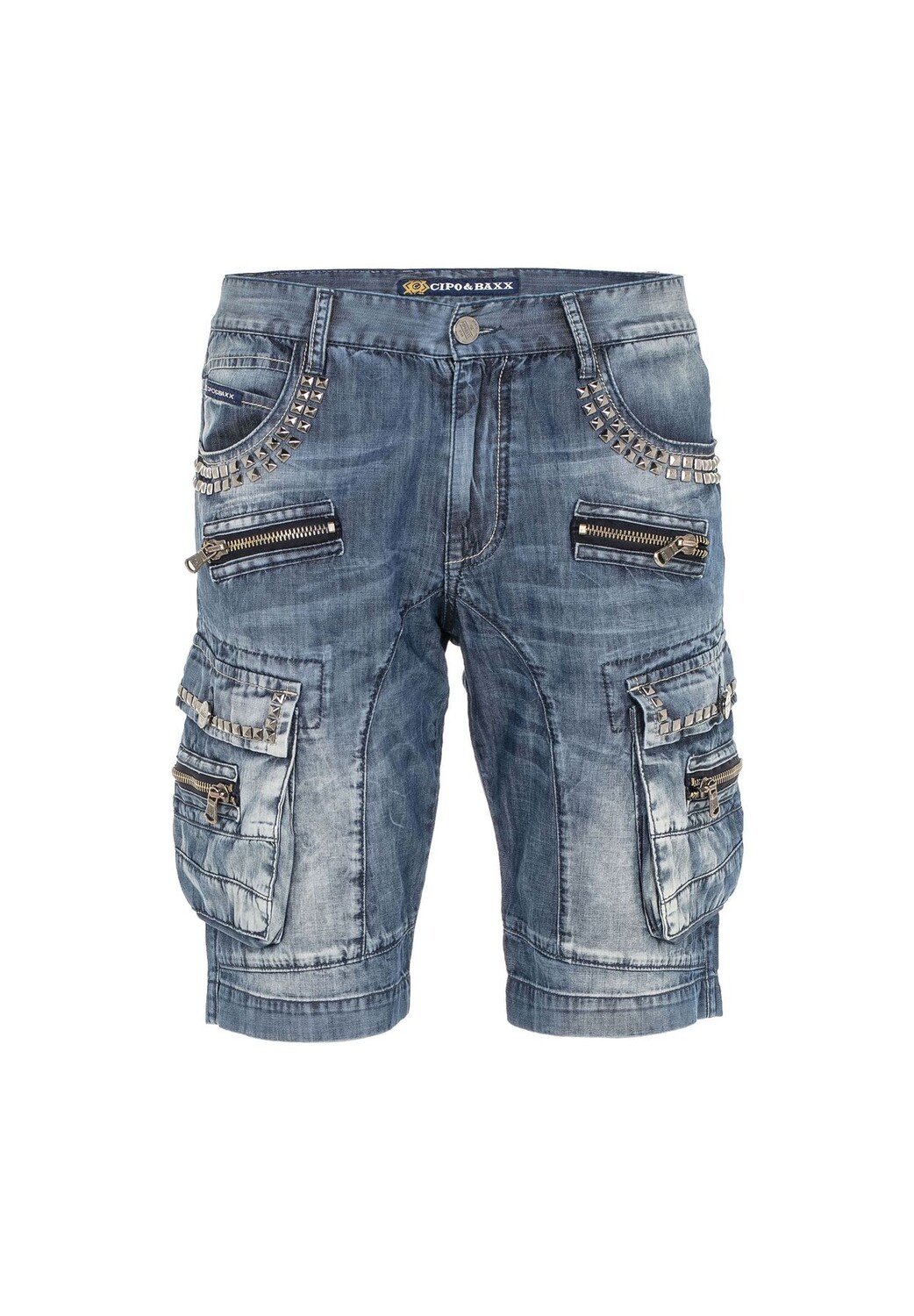 Джинсовые шорты с заклепками и карманами-карго CIPO & BAXX, синий
Джинсовые шорты с заклепками и карманами-карго CIPO & BAXX, синий