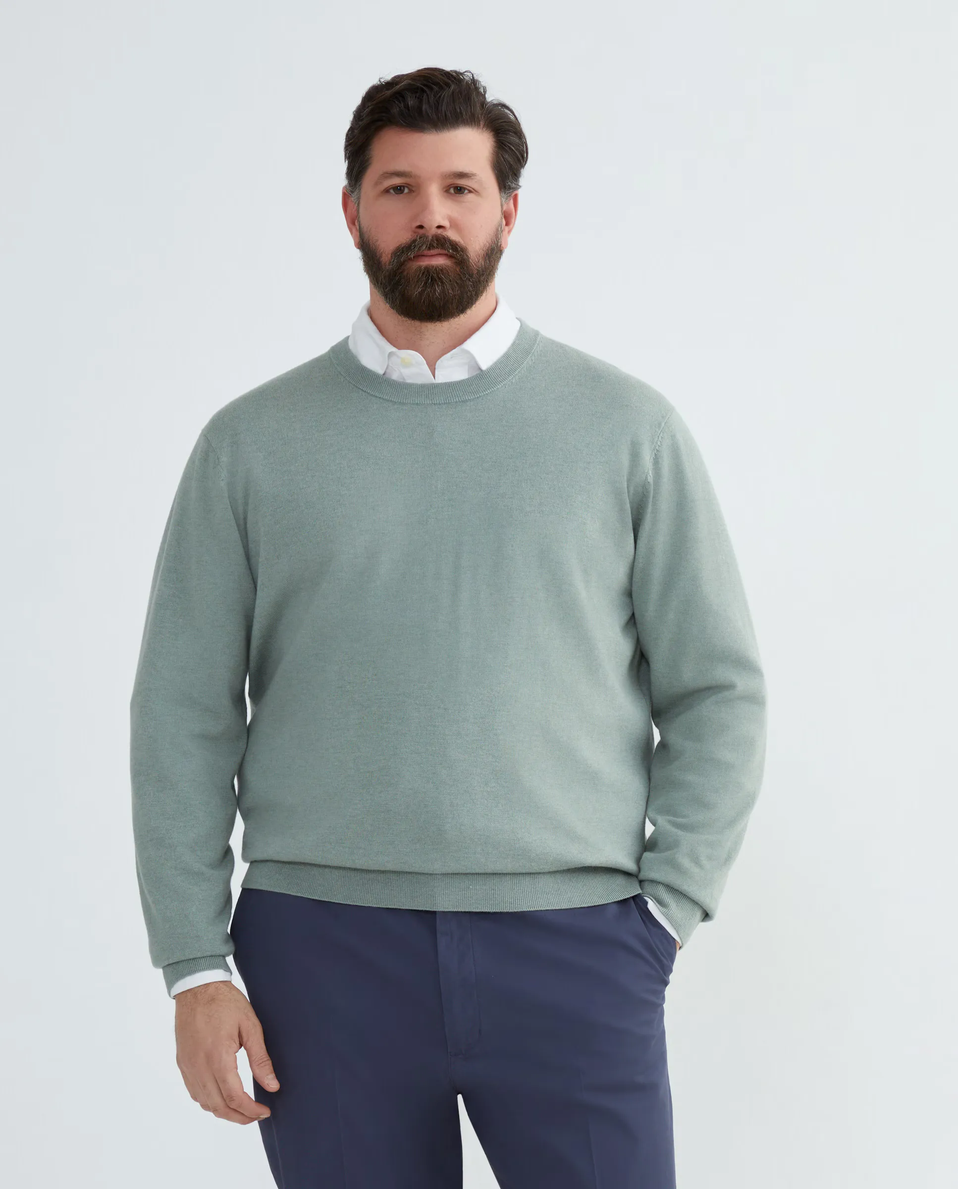 Джемпер мужской больших размеров с круглым вырезом, гладкий, из мериносовой шерсти Emidio Tucci, светло-зеленый
Джемпер мужской больших размеров с круглым вырезом, гладкий, из мериносовой шерсти Emidio Tucci, светло-зеленый