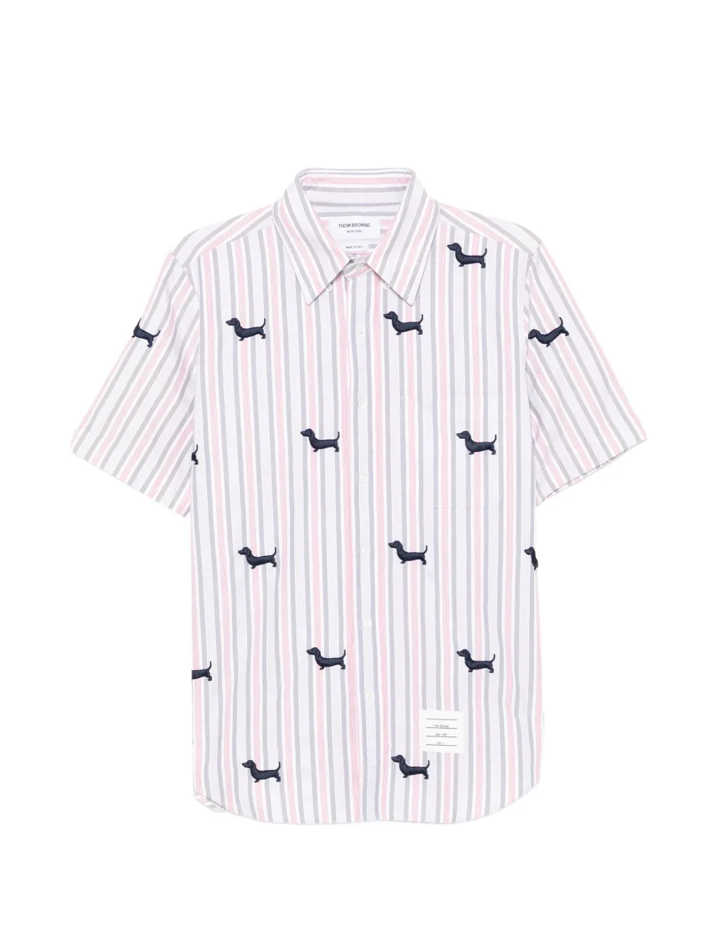 Рубашка в полоску с сатиновым стежком Thom Browne, белый
Рубашка в полоску с сатиновым стежком Thom Browne, белый