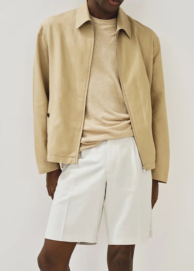 Куртка Харрингтон из смеси хлопка Mango бежевого цвета с застежкой-молнией
Куртка Харрингтон из смеси хлопка Mango бежевого цвета с застежкой-молнией