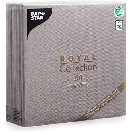 50 салфеток Royal Collection, сложение 1/4, 40 см х 40 см, эффект серой ткани Papstar
50 салфеток Royal Collection, сложение 1/4, 40 см х 40 см, эффект серой ткани Papstar