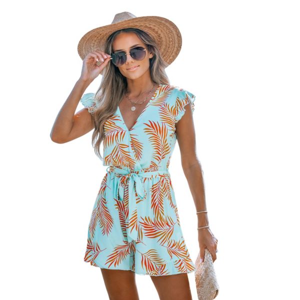 Женский тропический комбинезон-накидка с расклешенными рукавами Cupshe, синий
Женский тропический комбинезон-накидка с расклешенными рукавами Cupshe, синий