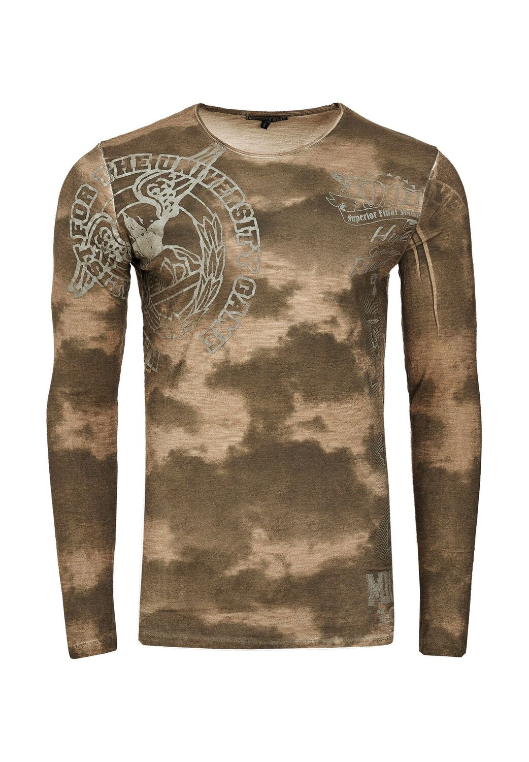 Рубашка с длинными рукавами и эффектным принтом RUSTY NEAL, хаки 
Рубашка с длинными рукавами и эффектным принтом RUSTY NEAL, хаки