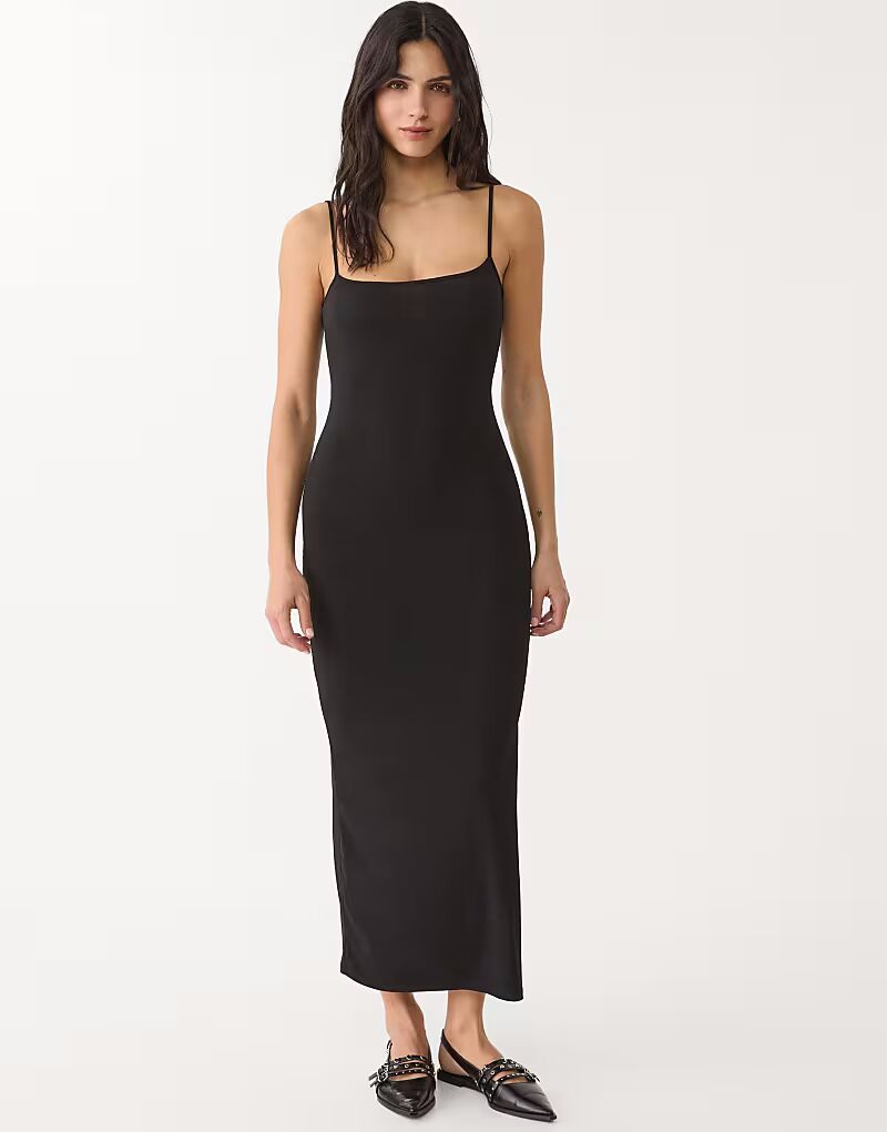 Платье макси на бретелях Stradivarius черного цвета
Платье макси на бретелях Stradivarius черного цвета