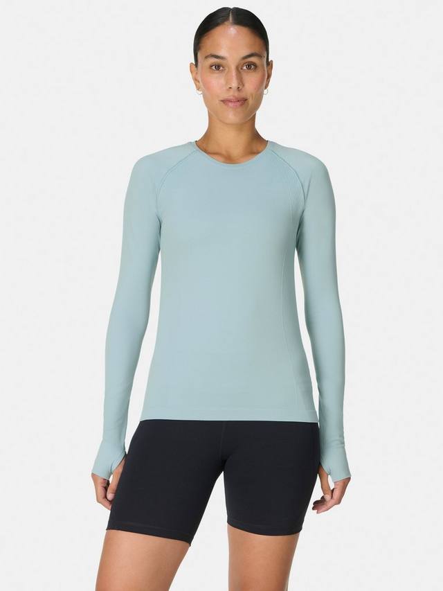 Атлетическая бесшовная топ с длинными рукавами Sweaty Betty, Vapour Blue
Атлетическая бесшовная топ с длинными рукавами Sweaty Betty, Vapour Blue
