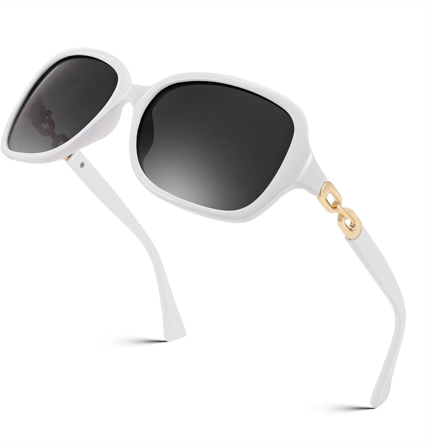 FEISEDY Винтажные квадратные поляризованные солнцезащитные очки для женщин UV400 для путешествий и вождения, модные дугообразные солнцезащитные очки B2526, White Frame & Grey Lens
FEISEDY Винтажные квадратные поляризованные солнцезащитные очки для женщин UV400 для путешествий и вождения, модные дугообразные солнцезащитные очки B2526, White Frame & Grey Lens