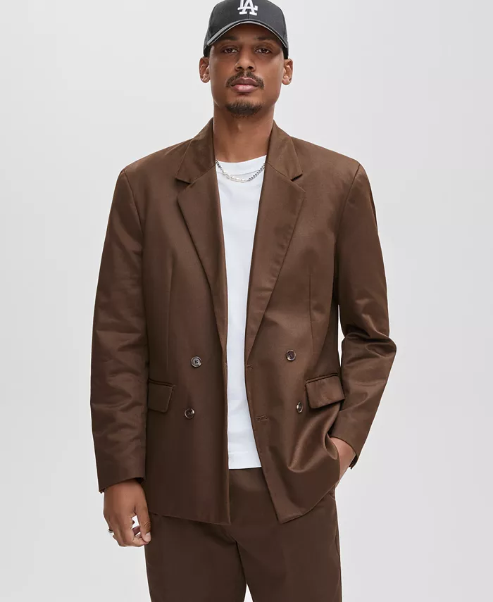 Мужской двубортный блейзер свободного кроя Mode of One, коричневый
Мужской двубортный блейзер свободного кроя Mode of One, коричневый