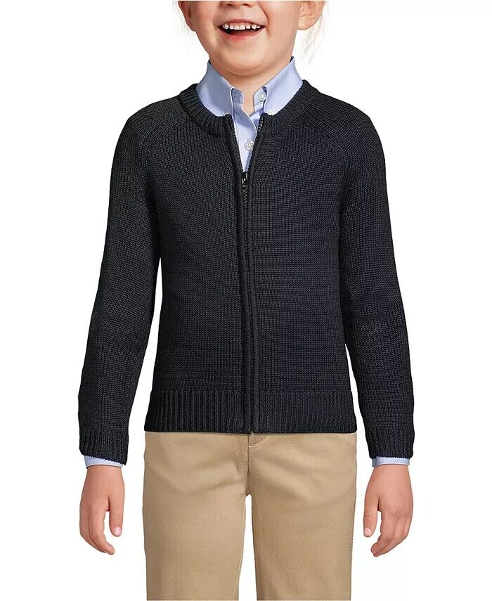 Школьная форма для девочек, хлопковый модал, кардиган на молнии спереди Lands' End, черный
Школьная форма для девочек, хлопковый модал, кардиган на молнии спереди Lands' End, черный