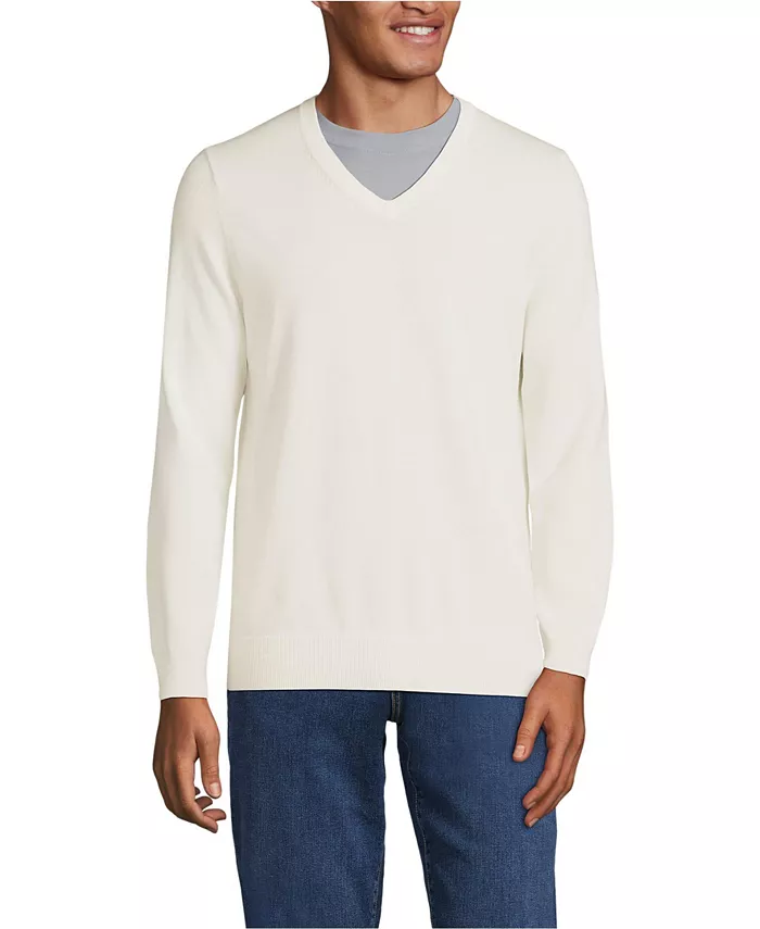Мужской тонковязаный хлопковый свитер с V-образным вырезом Lands' End, слоновая кость/кремовый
Мужской тонковязаный хлопковый свитер с V-образным вырезом Lands' End, слоновая кость/кремовый