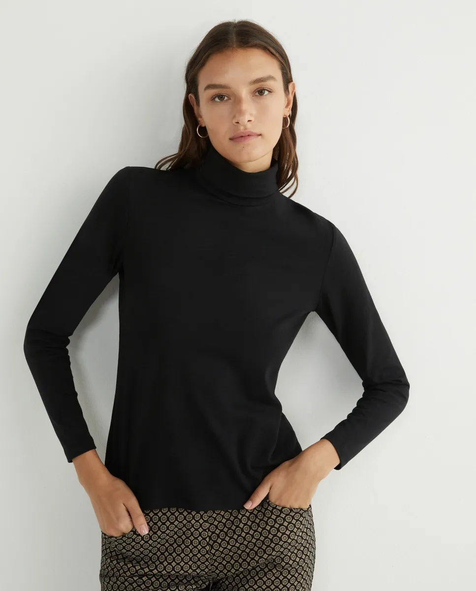 Женская футболка с длинными рукавами и высоким воротником Guitare, черный
Женская футболка с длинными рукавами и высоким воротником Guitare, черный
