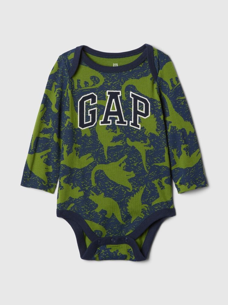 Хлопковое боди с логотипом Gap, зеленый 
Хлопковое боди с логотипом Gap, зеленый