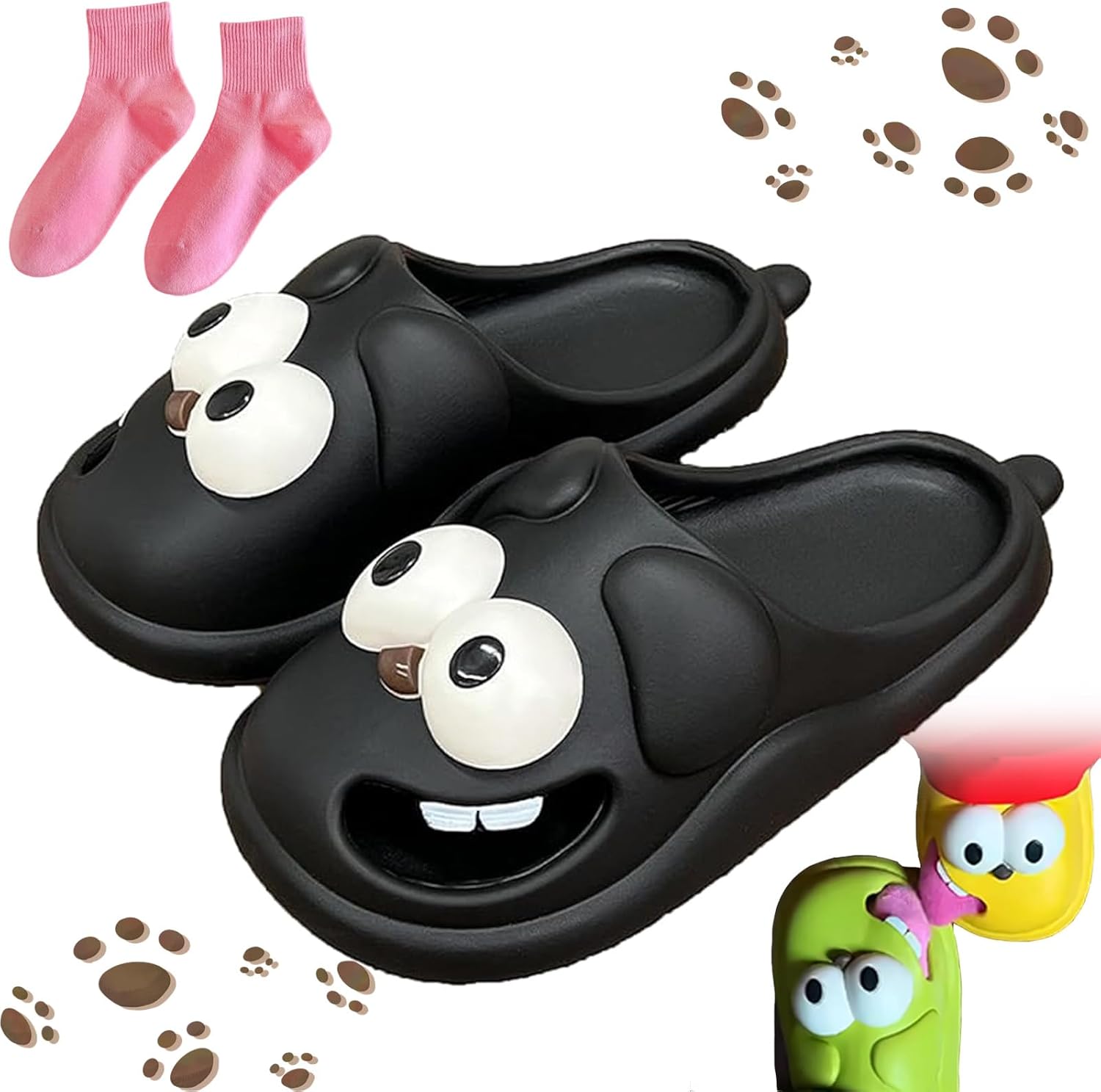 Тапочки для поцелуев для пар - забавные 3D-тапочки с большими глазами и языком собаки, милые мультяшные домашние тапочки, нескользящие домашние тапочки для женщин и мужчин Kzaer, черный
Тапочки для поцелуев для пар - забавные 3D-тапочки с большими глазами и языком собаки, милые мультяшные домашние тапочки, нескользящие домашние тапочки для женщин и мужчин Kzaer, черный