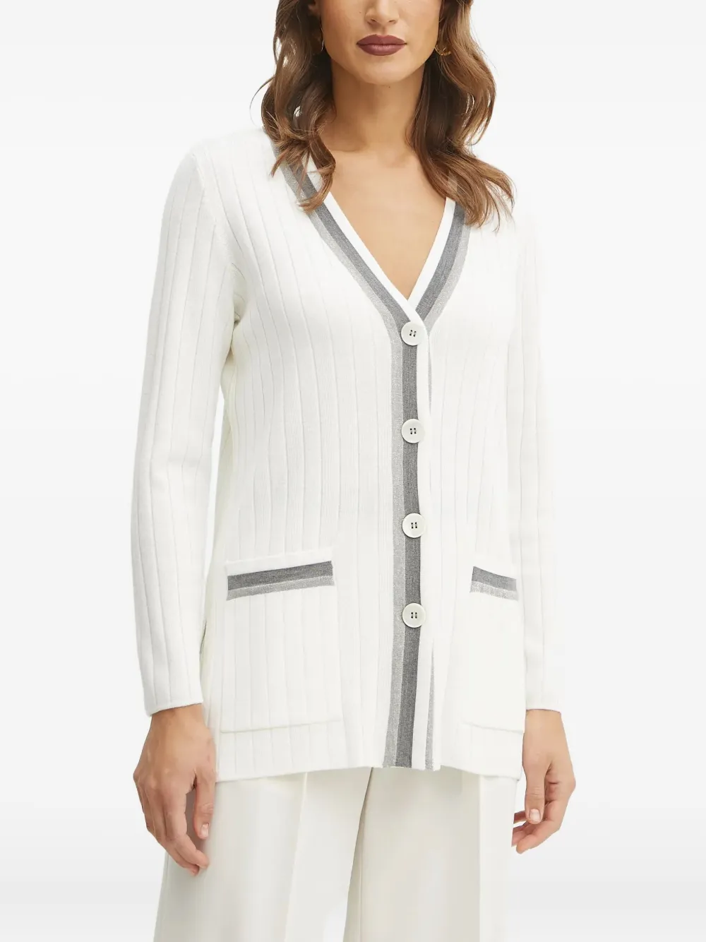 Кардиган в рубчик LUISA SPAGNOLI, белый
Кардиган в рубчик LUISA SPAGNOLI, белый