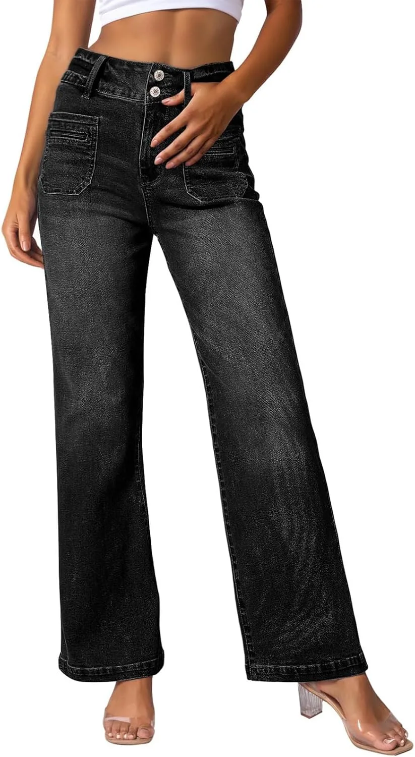 Женские джинсы Wide Leg High Waisted Stretchy Straight Leg с накладными карманами Tazeap
Женские джинсы Wide Leg High Waisted Stretchy Straight Leg с накладными карманами Tazeap