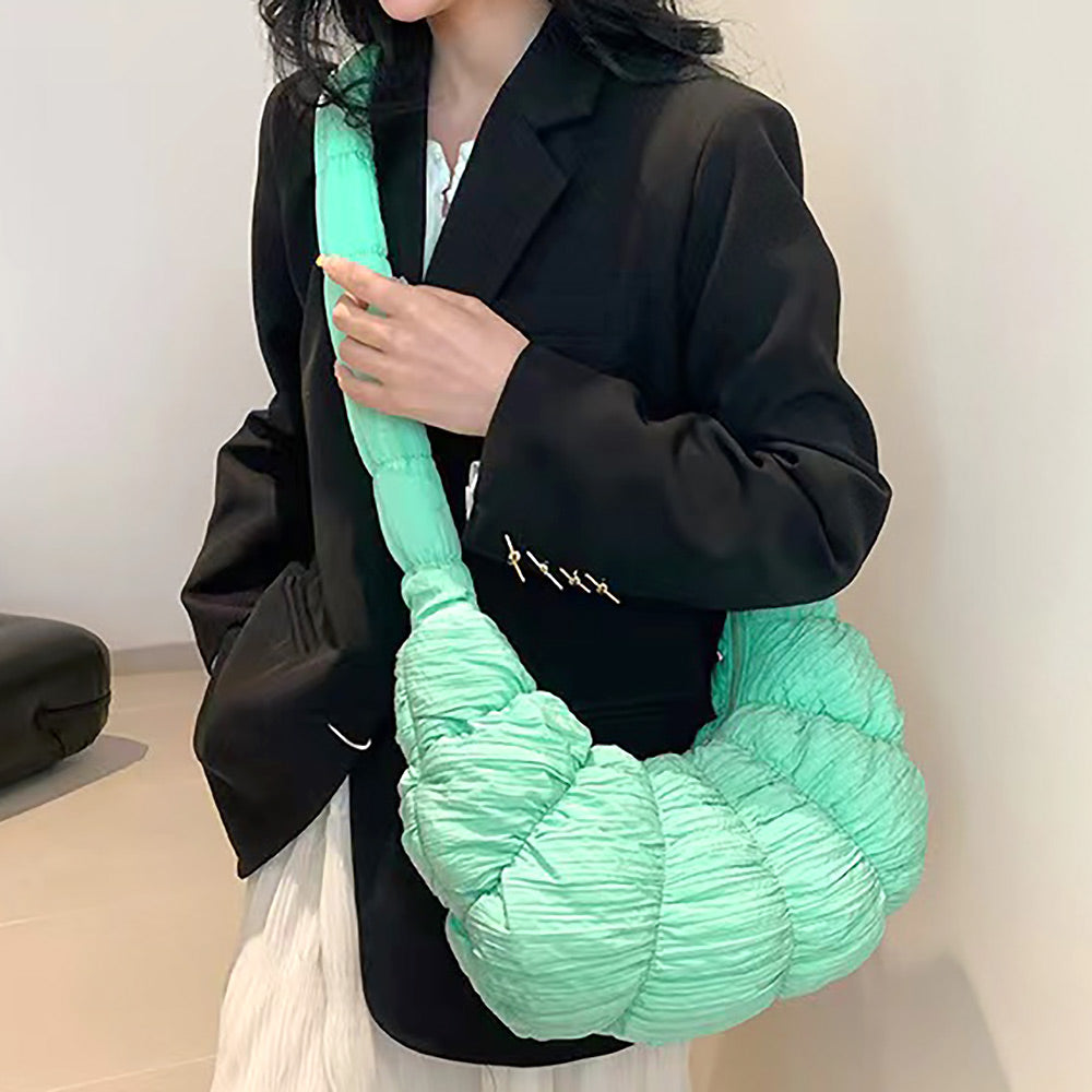 Стеганая пуховая сумка-кроссбейд в форме круассана FASHNZFAB, мятный
Стеганая пуховая сумка-кроссбейд в форме круассана FASHNZFAB, мятный