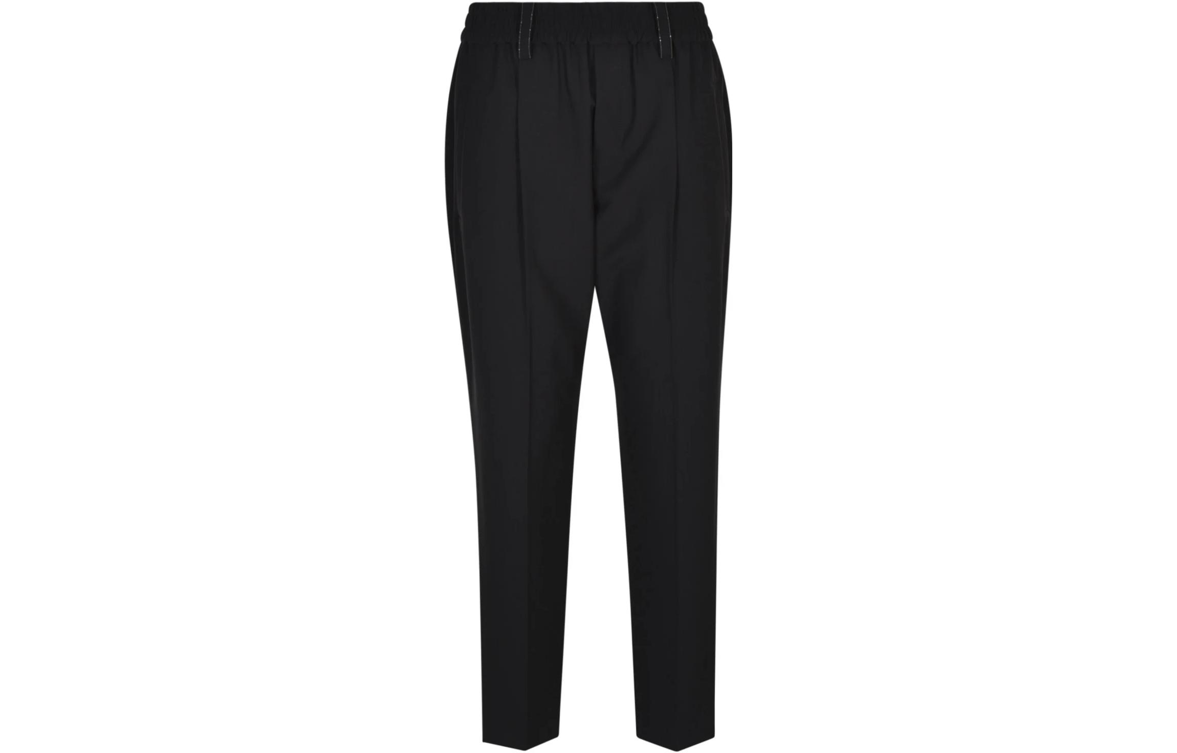 Брюки зауженные с высокой посадкой Brunello Cucinelli, черные
Брюки зауженные с высокой посадкой Brunello Cucinelli, черные