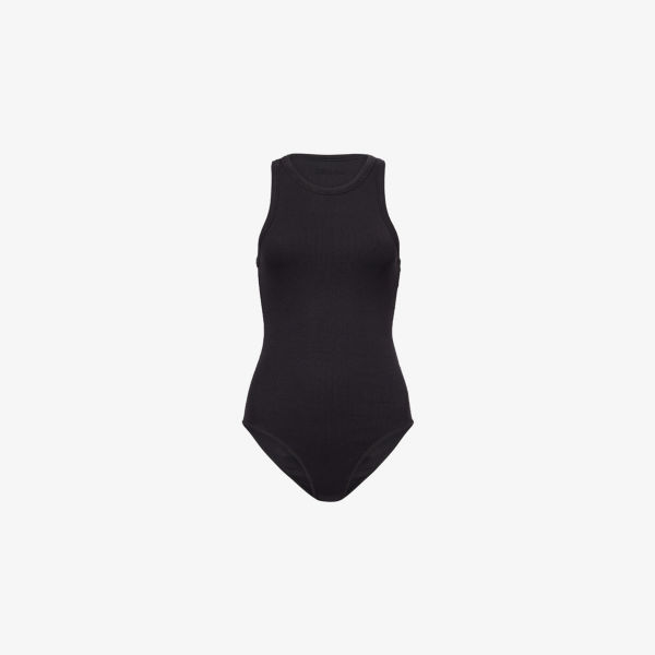 Боди Alaia без рукавов из эластичного трикотажа, черный 
Боди Alaia без рукавов из эластичного трикотажа, черный