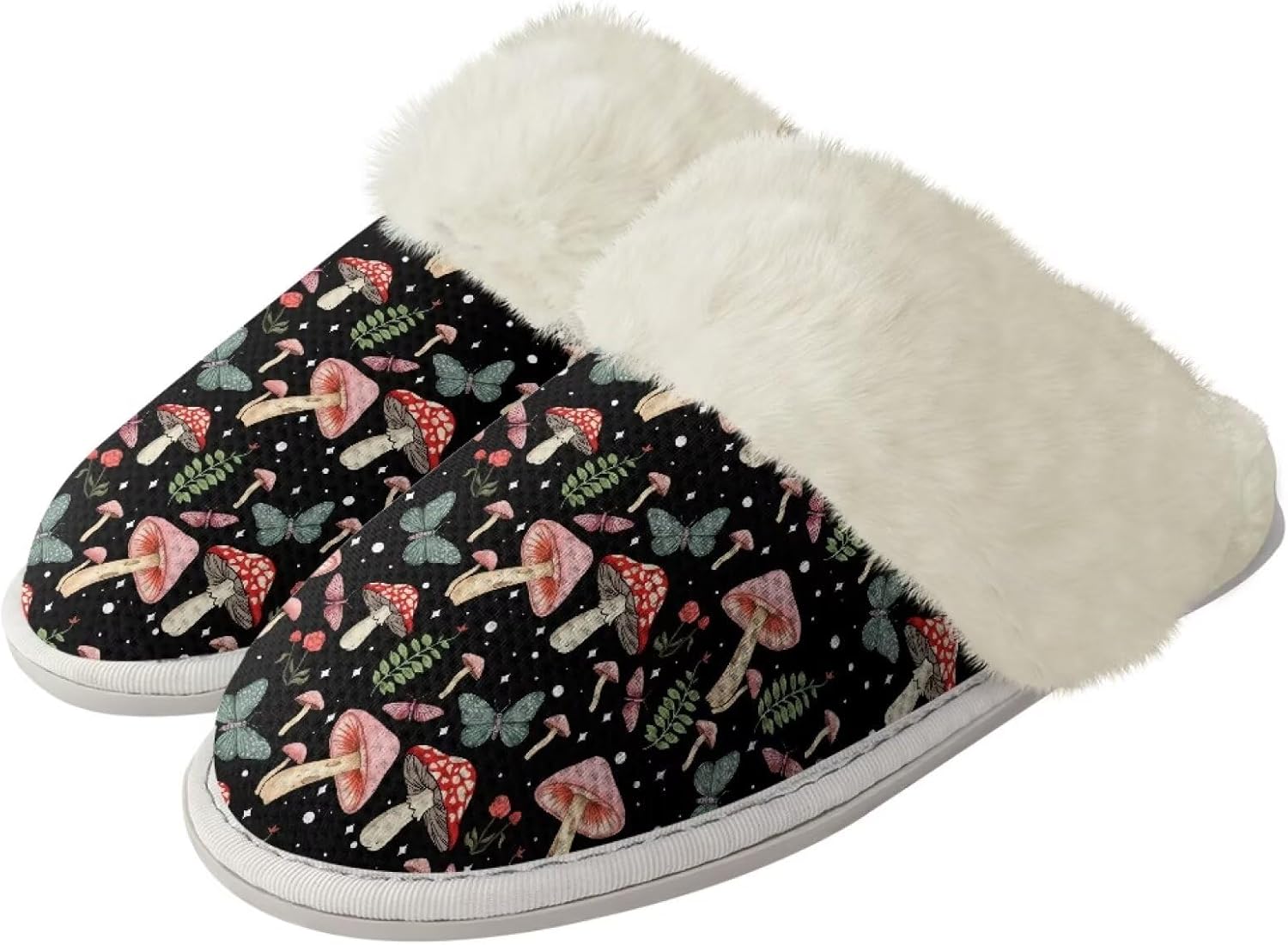 Тапочки Glomenade для женщин и мужчин с отделкой из фланели, домашние туфли с памятью формы, закрытым носком и мягкой подошвой, для использования дома и на улице, Colourful Mushroom Butterfly
Тапочки Glomenade для женщин и мужчин с отделкой из фланели, домашние туфли с памятью формы, закрытым носком и мягкой подошвой, для использования дома и на улице, Colourful Mushroom Butterfly