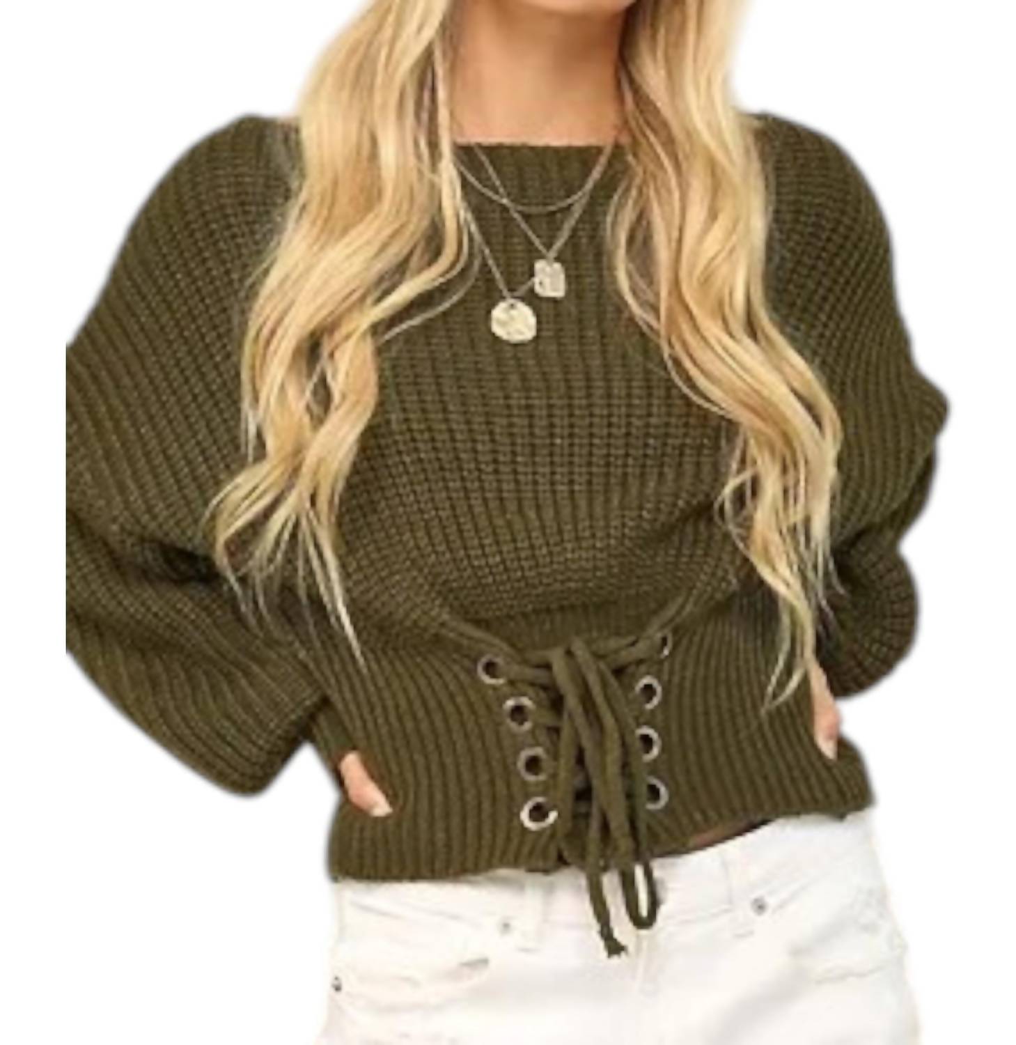 Укороченный топ с поясом и завязками на люверсах, цвет оливковый Soul Thread
Укороченный топ с поясом и завязками на люверсах, цвет оливковый Soul Thread