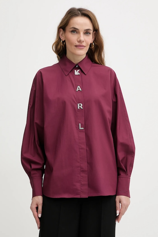 Хлопковая рубашка Karl Lagerfeld, бордовый
Хлопковая рубашка Karl Lagerfeld, бордовый