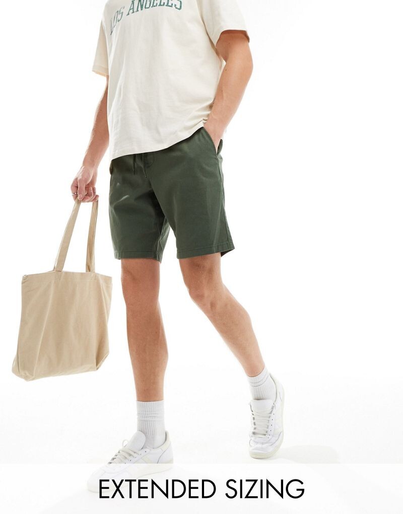 Узкие эластичные шорты чинос цвета хаки ASOS DESIGN
Узкие эластичные шорты чинос цвета хаки ASOS DESIGN