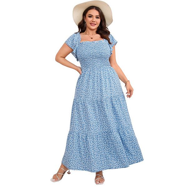 Женское платье-сарафан миди с квадратным вырезом и рюшами на талии Boddysize, Blue
Женское платье-сарафан миди с квадратным вырезом и рюшами на талии Boddysize, Blue