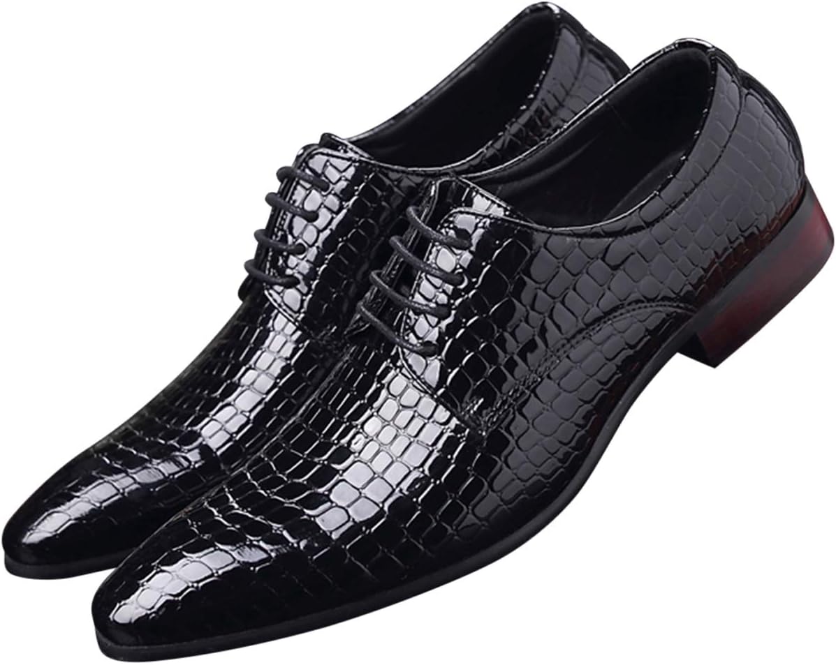 Мужские оксфорды - премиальная лакированная кожа аллигатора для свадьбы, выпускного, официального и повседневного ношения Zentavi, черный
Мужские оксфорды - премиальная лакированная кожа аллигатора для свадьбы, выпускного, официального и повседневного ношения Zentavi, черный