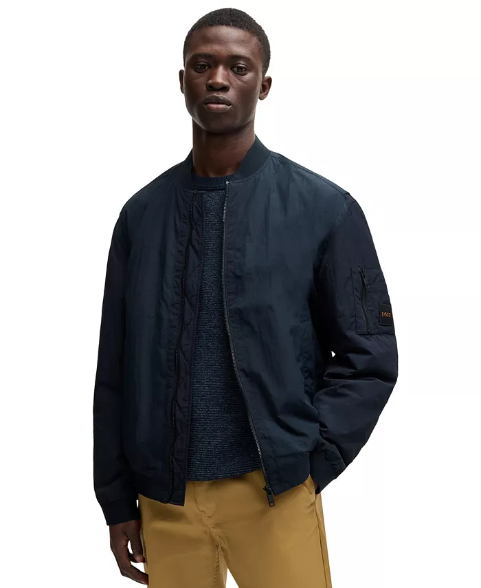 Мужская водоотталкивающая бомбер-куртка с логотипом Hugo Boss, синий
Мужская водоотталкивающая бомбер-куртка с логотипом Hugo Boss, синий