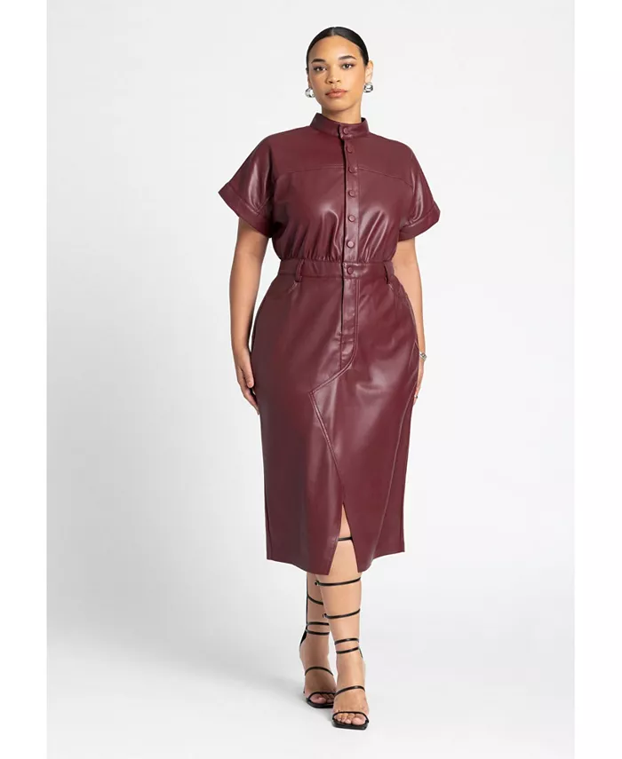 Женское платье миди из искусственной кожи ELOQUII, коричневый
Женское платье миди из искусственной кожи ELOQUII, коричневый