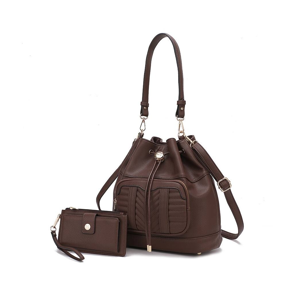 Mkf Collection Ryder Женская сумка через плечо из веганской кожи с кошельком от Mia K — 2 предмета MKF Collection, цвет Taupe