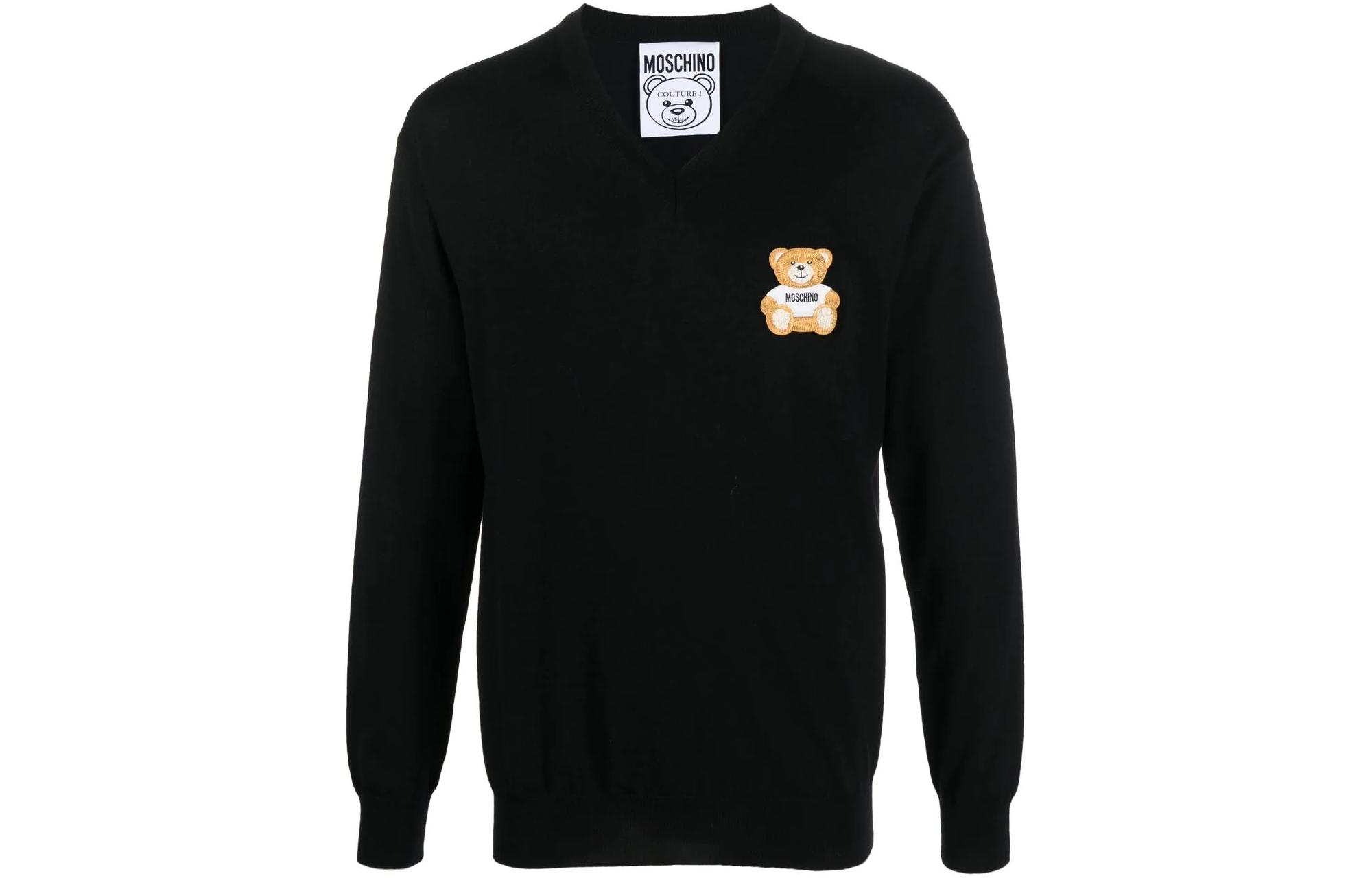 Moschino Мужской свитер, черные, с V-образным вырезом, средней плотности ткани, другие
Moschino Мужской свитер, черные, с V-образным вырезом, средней плотности ткани, другие