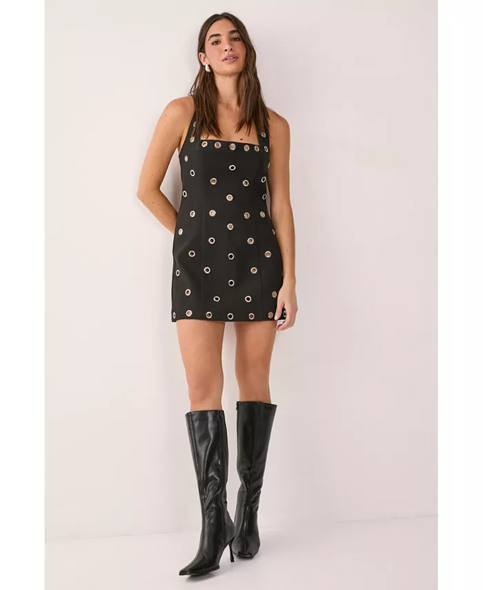 Женское мини-платье с люверсами и вырезом-халтер Nasty Gal, черный
Женское мини-платье с люверсами и вырезом-халтер Nasty Gal, черный