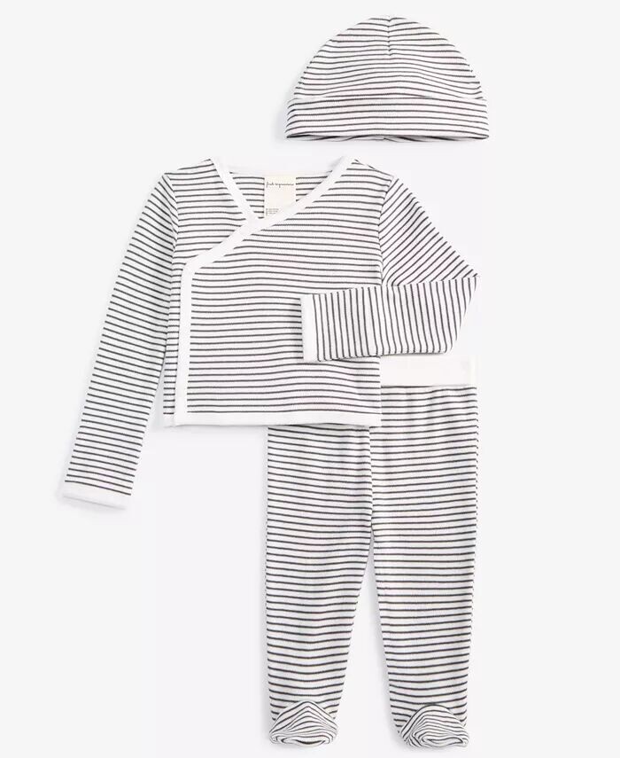 Хлопок в полоску со слоненком, 3 шт. Набор First Impressions, серый
Хлопок в полоску со слоненком, 3 шт. Набор First Impressions, серый