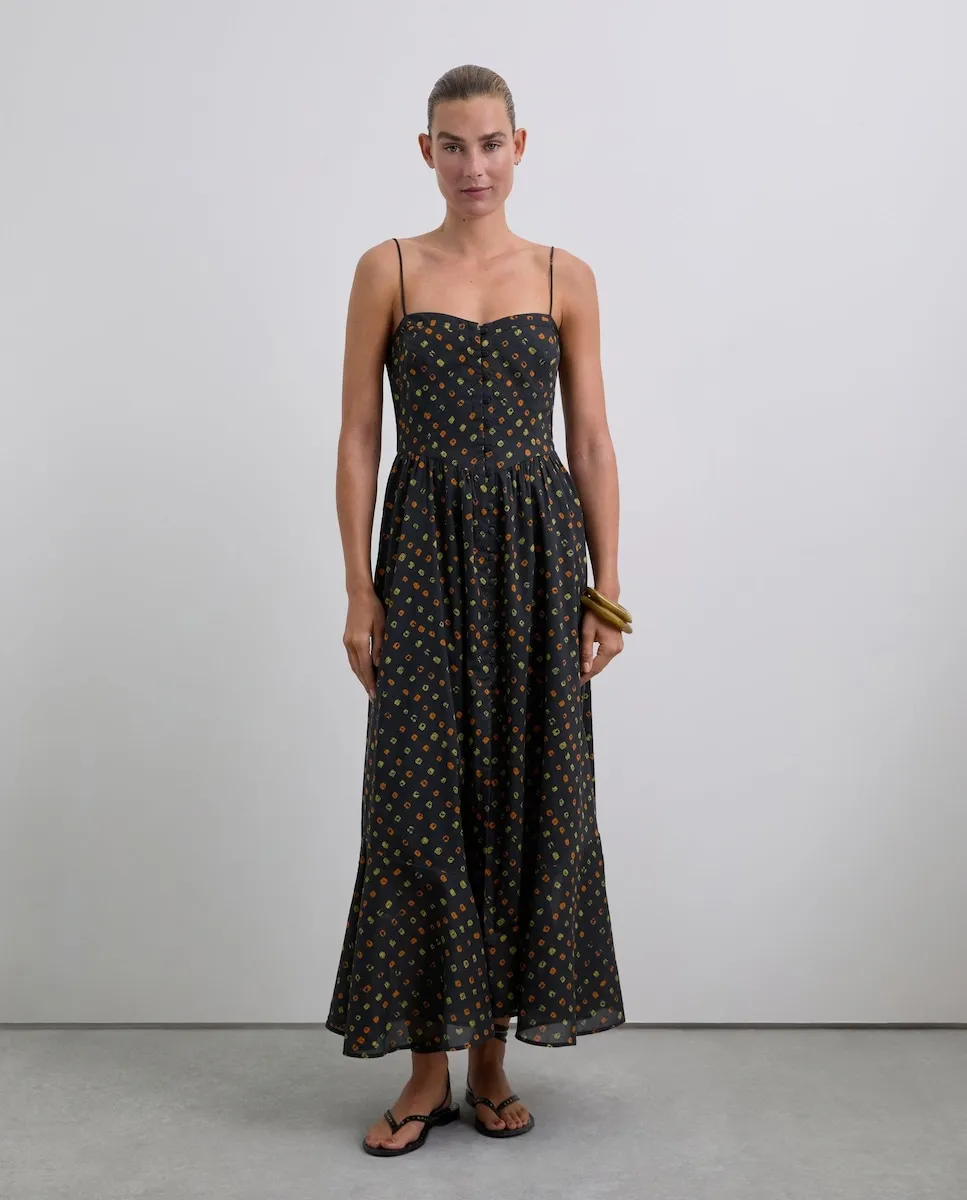 Платье с тонкими бретелями в принт Scalpers, черный
Платье с тонкими бретелями в принт Scalpers, черный