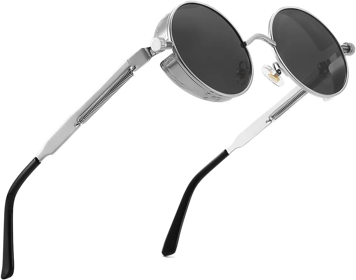 Солнцезащитные очки GYsnail Make the world clear Outdoor Steampunk для мужчин, круглые готические очки для женщин, модные и стильные защитные очки, Silver
Солнцезащитные очки GYsnail Make the world clear Outdoor Steampunk для мужчин, круглые готические очки для женщин, модные и стильные защитные очки, Silver