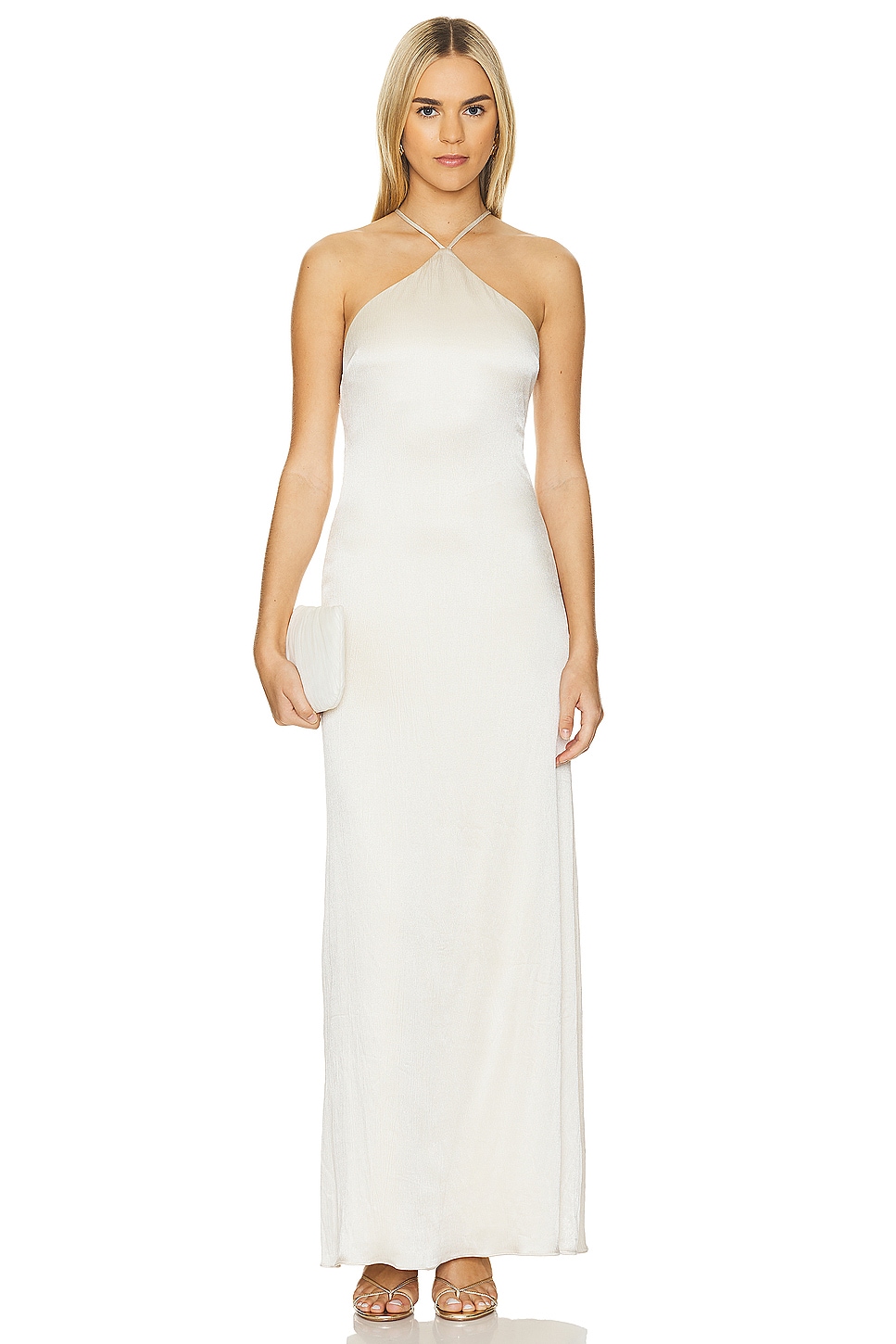 Глянцевое платье макси с бретелью через шею Line & Dot, белый
Глянцевое платье макси с бретелью через шею Line & Dot, белый