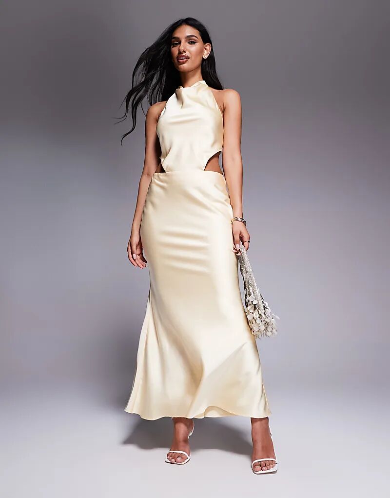 Платье макси Aria Cove из атласа с воротником-халтер и завязками на спине, длиной «рыбий хвост», лимонного цвета
Платье макси Aria Cove из атласа с воротником-халтер и завязками на спине, длиной «рыбий хвост», лимонного цвета